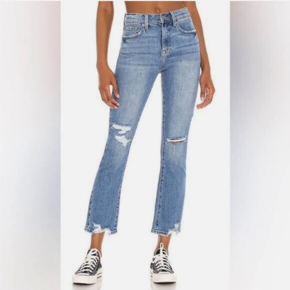 Pistola Distressed Ankle Flare Jeans